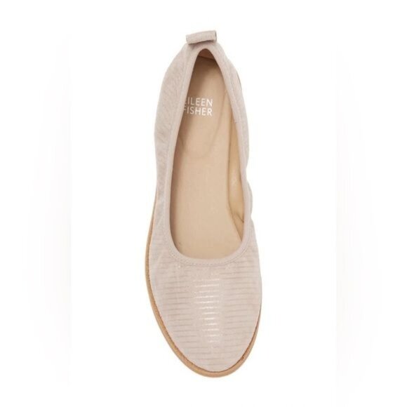 EILEEN FISHER Notion Ballet Flat In Goose Bump/light Gold Size 8.5 - Picture 2 of 10
